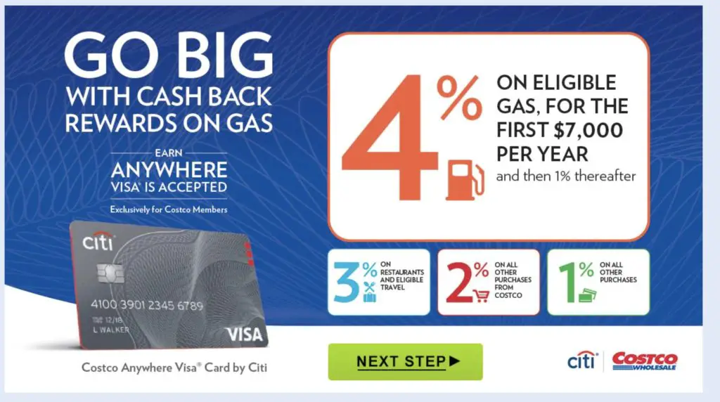 Costco Gas Rewards offer page