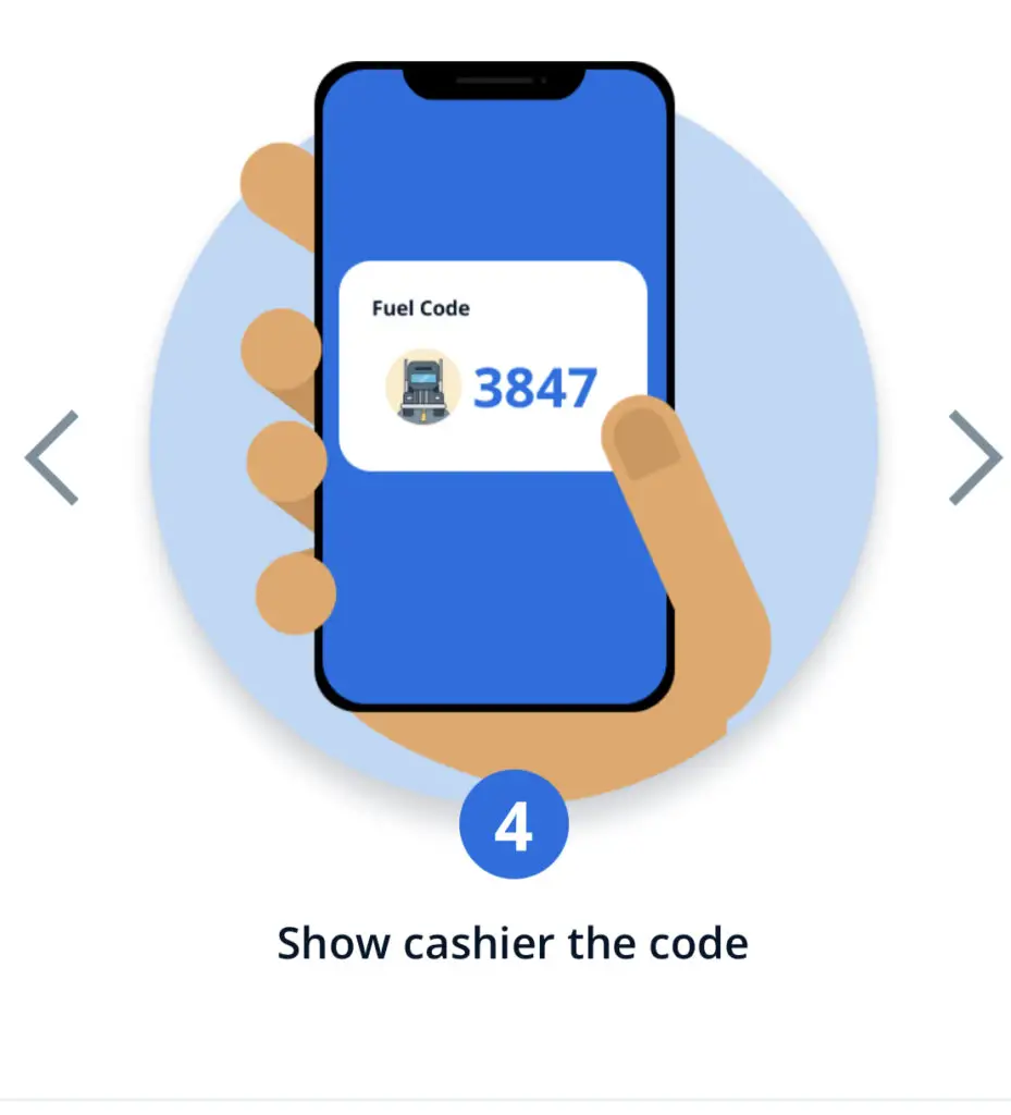 mudflap gas app show casher your 6 digit code