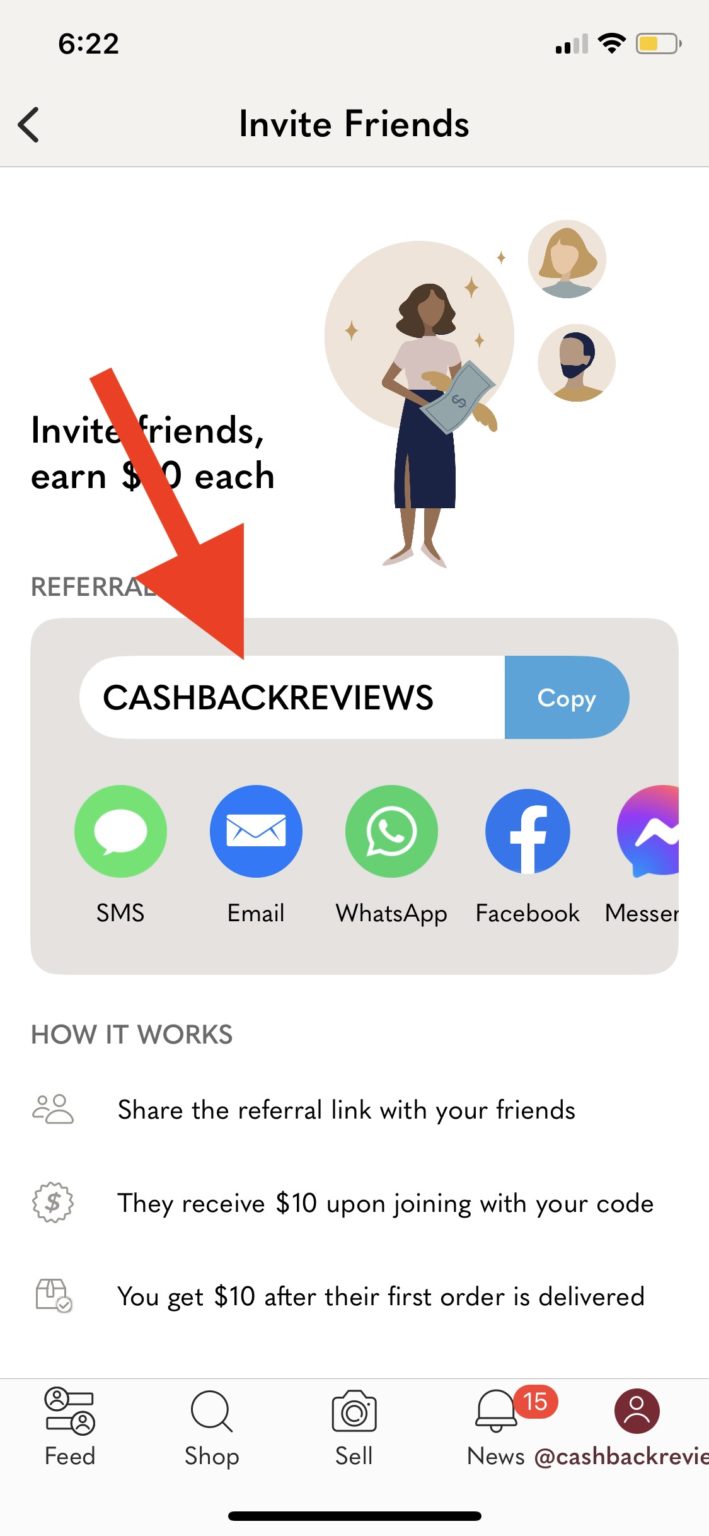 Poshmark Referral Code CASHBACKREVIEWS for 10 credit