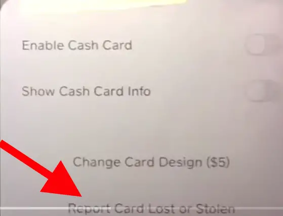 reporting lost card in Cash app