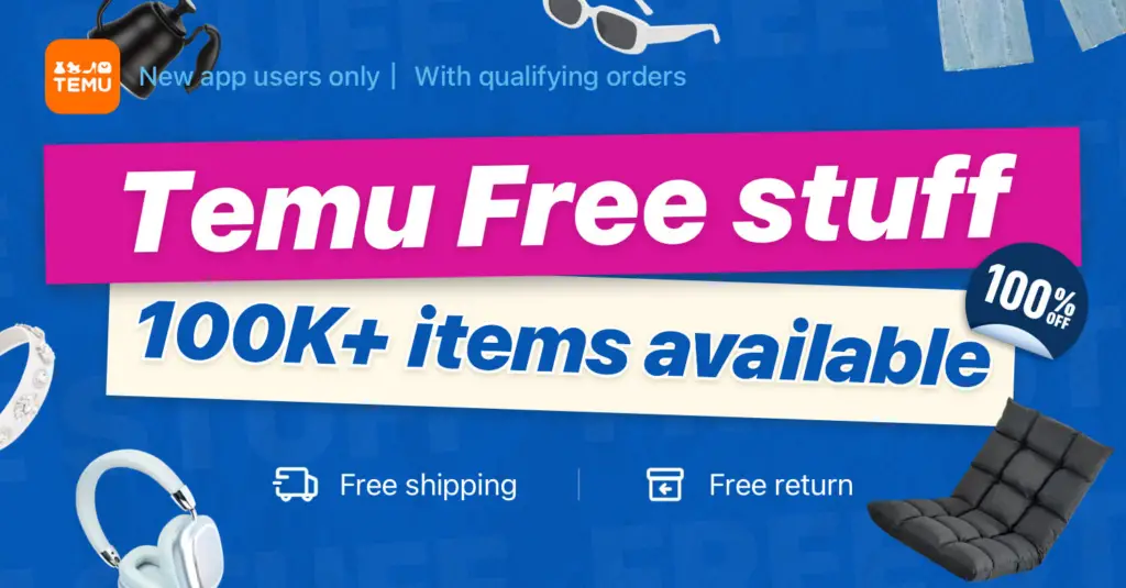 Temu free stuff coupon code for new and existing users