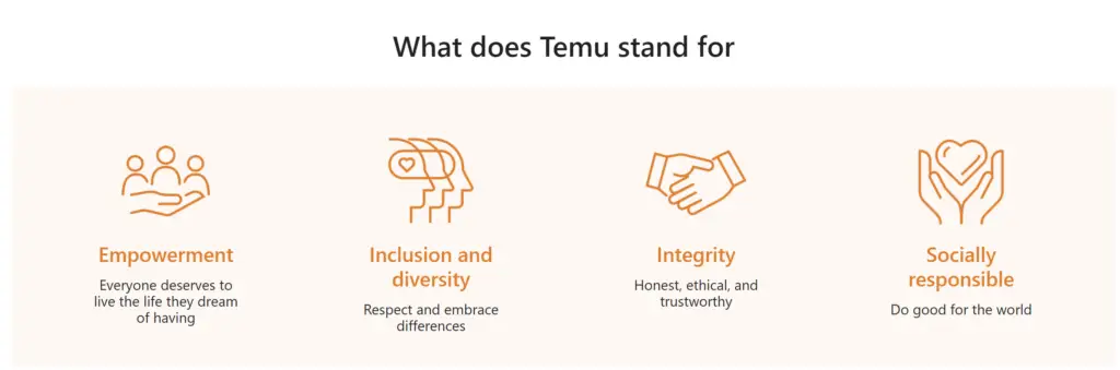 picture explaining what Temu stand for
