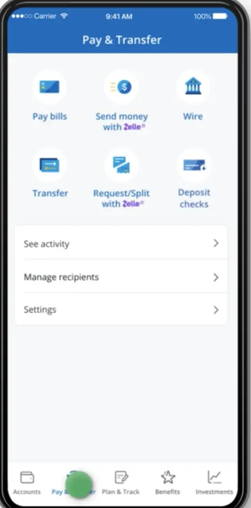 Manage Zelle receipts in chase mobile app