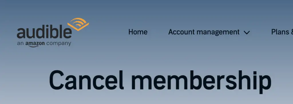 amazon audible cancel membership page