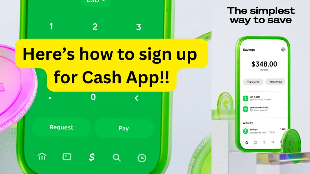 image showing cash app sign up in mobile app