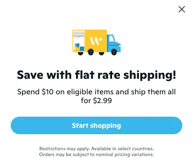 wish flate rate shipping deal