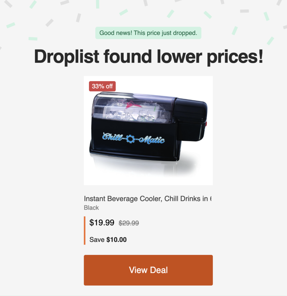 another honey droplist email notification