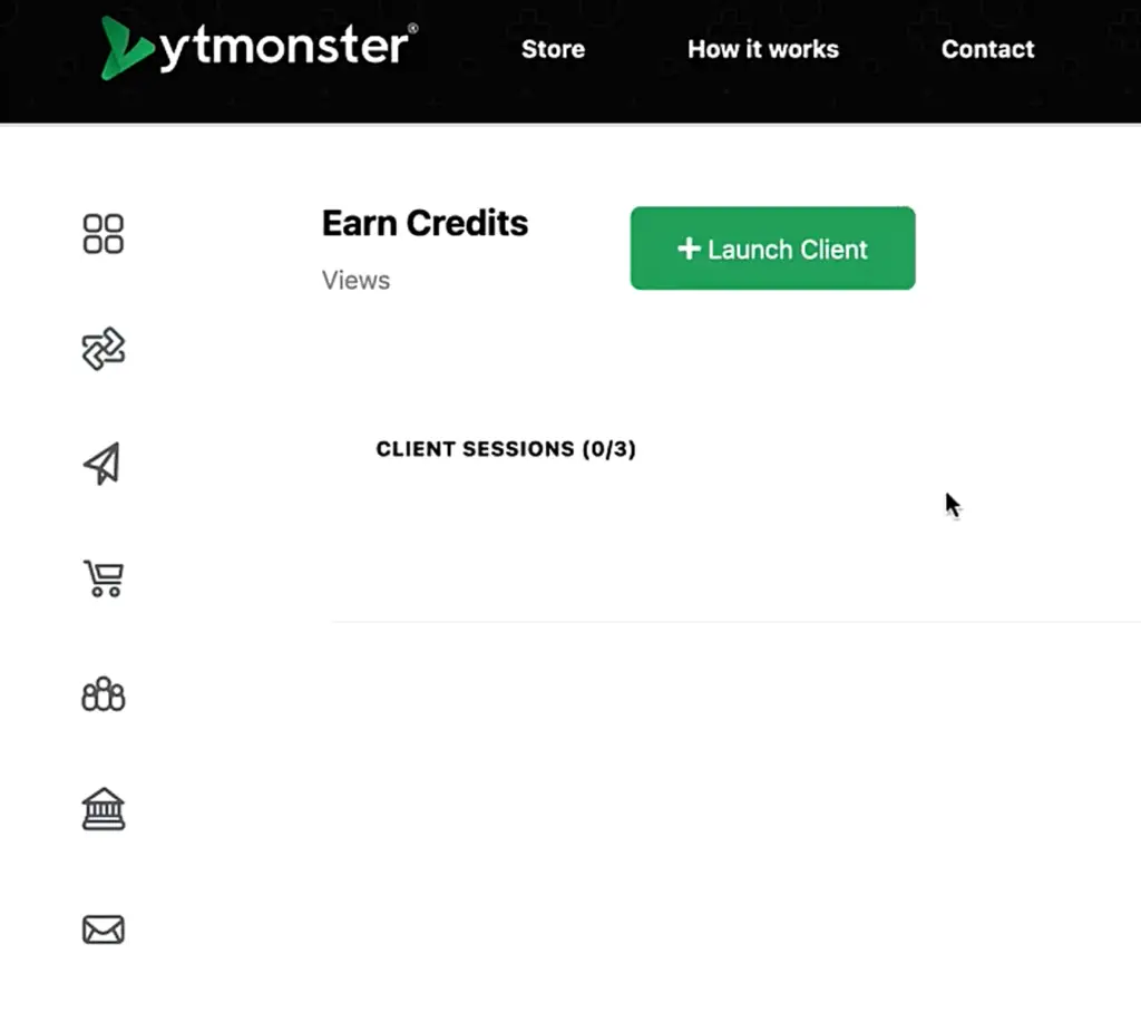 YTmonster "Launsh client" button