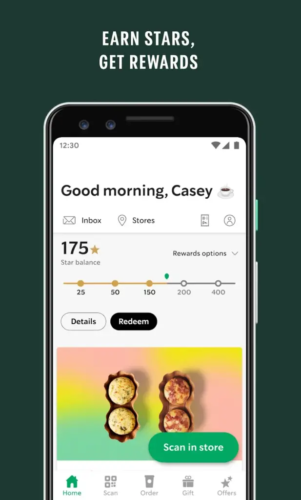 Starbucks mobile app screen - How to use the Starbucks app for exclusive deals and rewards