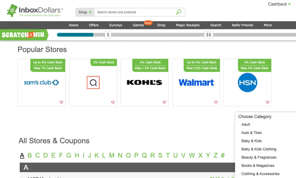 InboxDollars cashback feature on smartphone with shopping and reward icons.