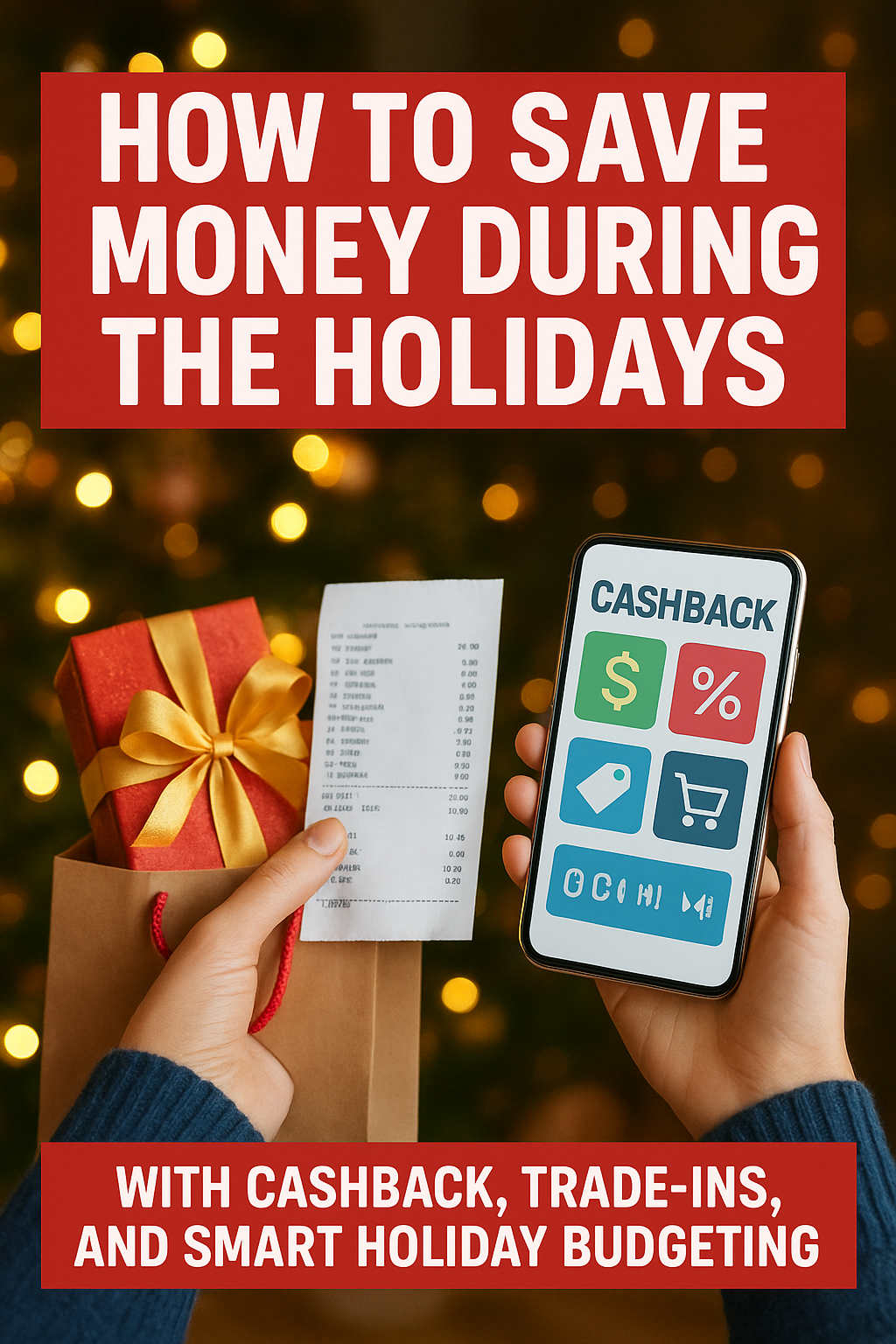 Piggy bank and cashback app showing how to save money during the holidays