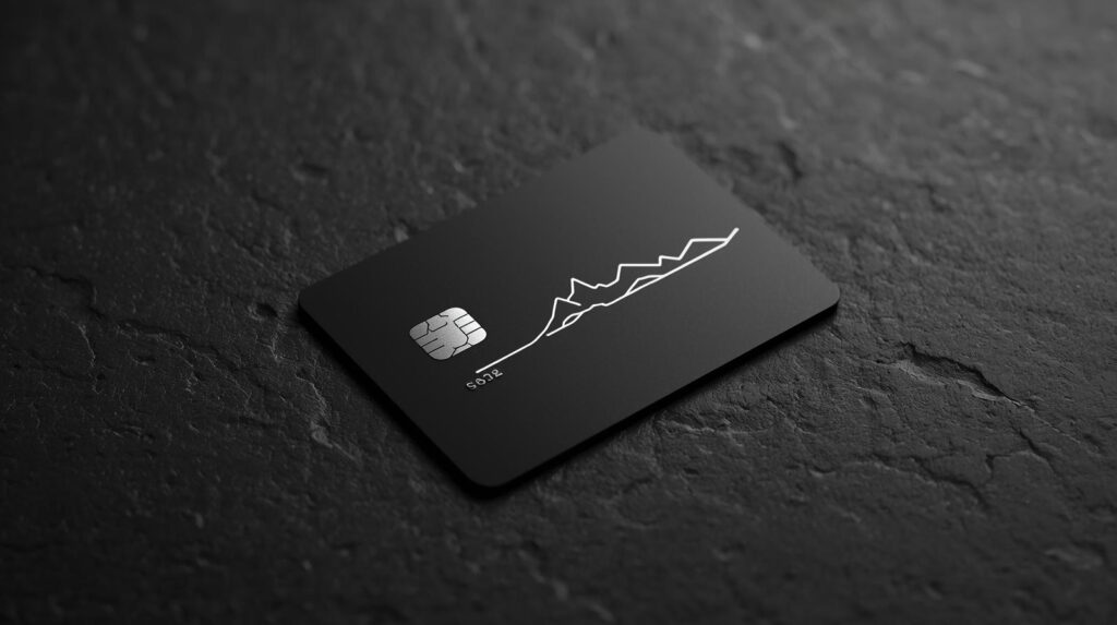 Sleek and minimalist black Cash App card design idea featuring white line art on a matte black background for a luxury aesthetic