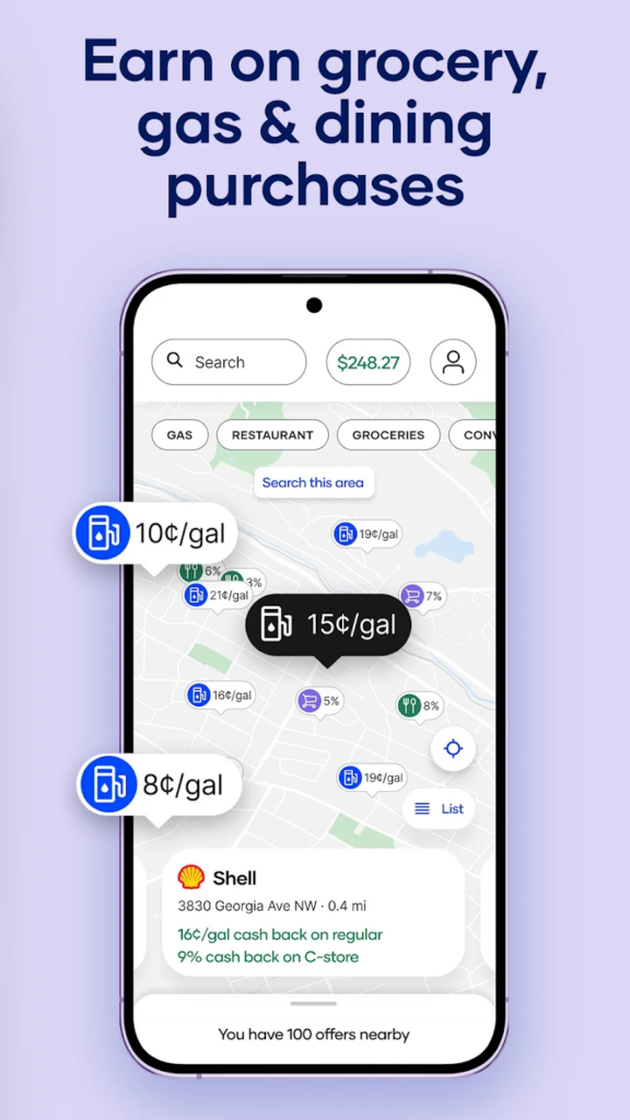 Upside promo code map showing $1.50 per gallon savings in 2026