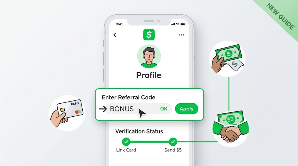 How to enter code in Cash App profile menu